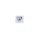 white gold -heart- with crystal red