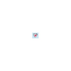 white gold -heart- with crystal red