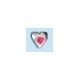white gold -heart- with crystal red