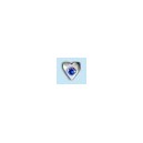 white gold -heart- with crystal blue