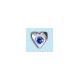 Oro bianco –Cuore- con cristallo blu