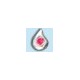 white gold -teardrop- with crystal red