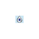 white gold -teardrop- with crystal blue