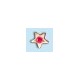 18K gold -star- with red crystal