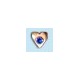 18K Oro –Cuore- con cristallo blu
