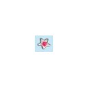 white gold -star- with crystal red