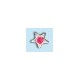 white gold -star- with crystal red